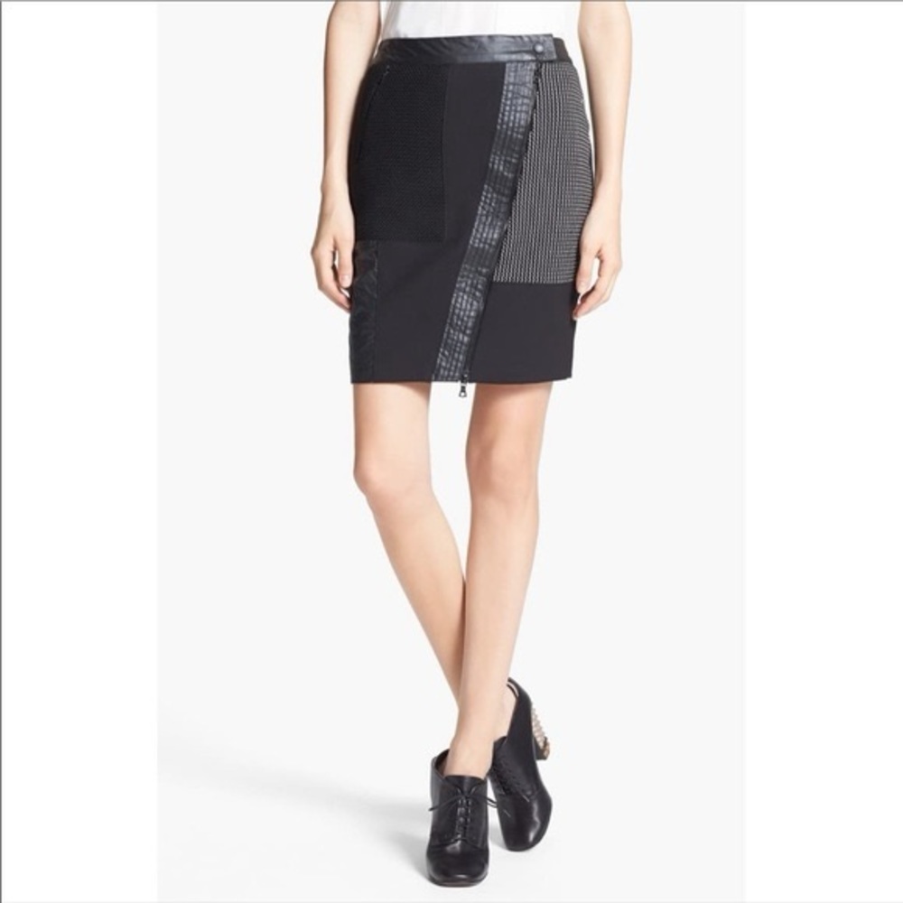 Elizabeth and James Hastings Pencil Skirt Black and White Patchwork Size 10